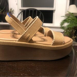 Rothy’s lightweight wedge sandal.  Wren whipstitch